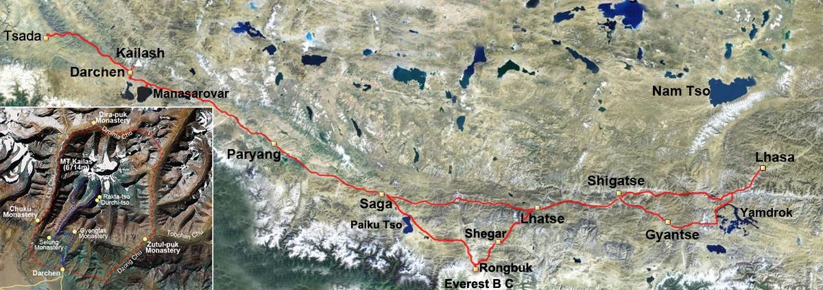 Trekking por el Tíbet alrededor del Kailash con el Everest BC y Tsada