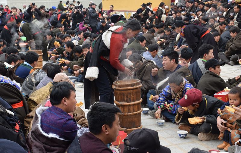 “Thanks-giving Breakfast” in Gomargar Monastery