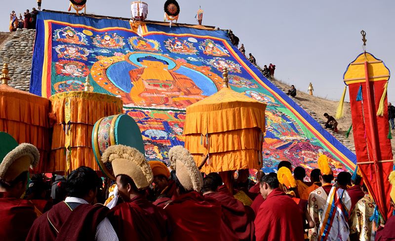 Huge Thangka in Langmu Si Monastery