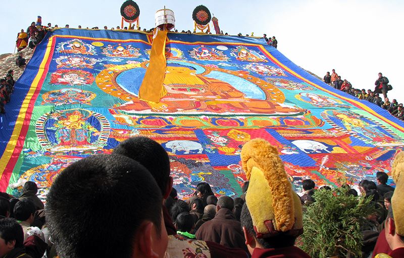 Thangka Buddha-Painting Exposure at Gomargar Monastery 