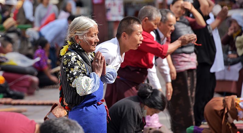 Pilgrims on Barkhor Street