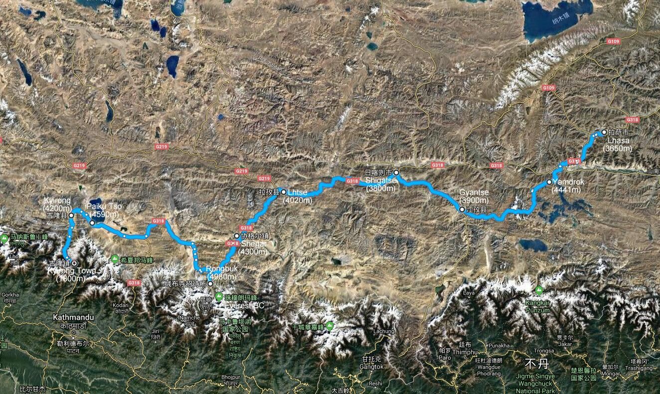 Rental Motorbike Tour from Lhasa via Everest to Kathmandu