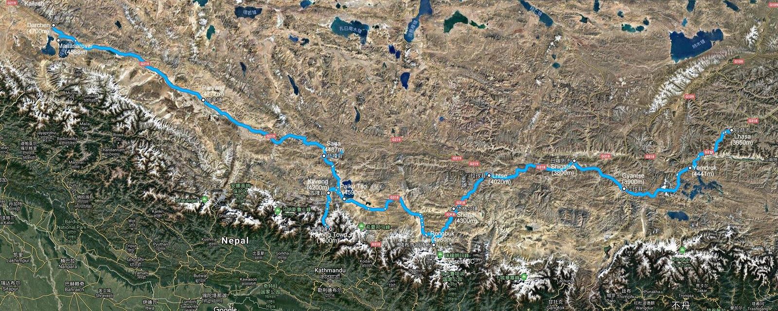 Rental Motorbike Tour from Lhasa to Kathmandu with Everest and Kailash