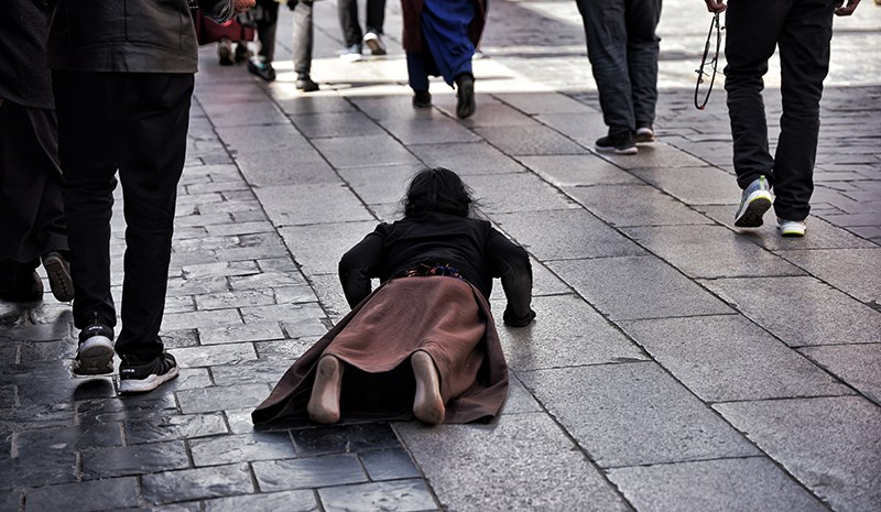 Pilgrim on Barkhor Street