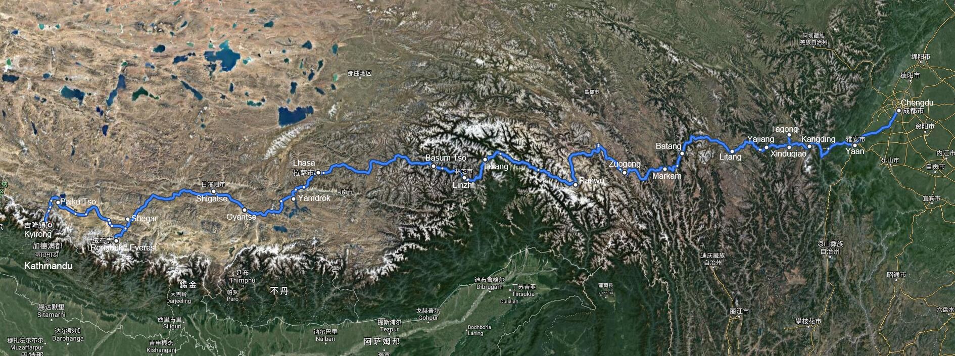 Rental Car Tour from Sichuan via Tibet to Nepal with Everest