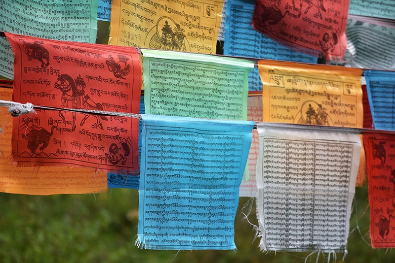 Prayer Flags in Tibetan Village